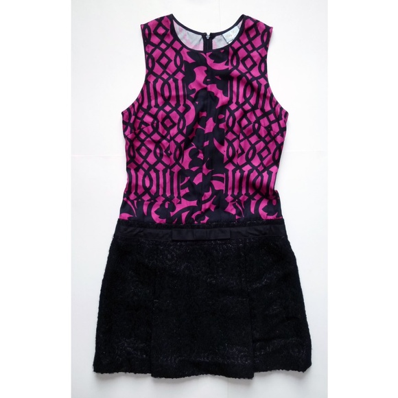 Tracy Reese Dresses & Skirts - EUC Magenta/Black Dropwaist Dress by Tracy Reese